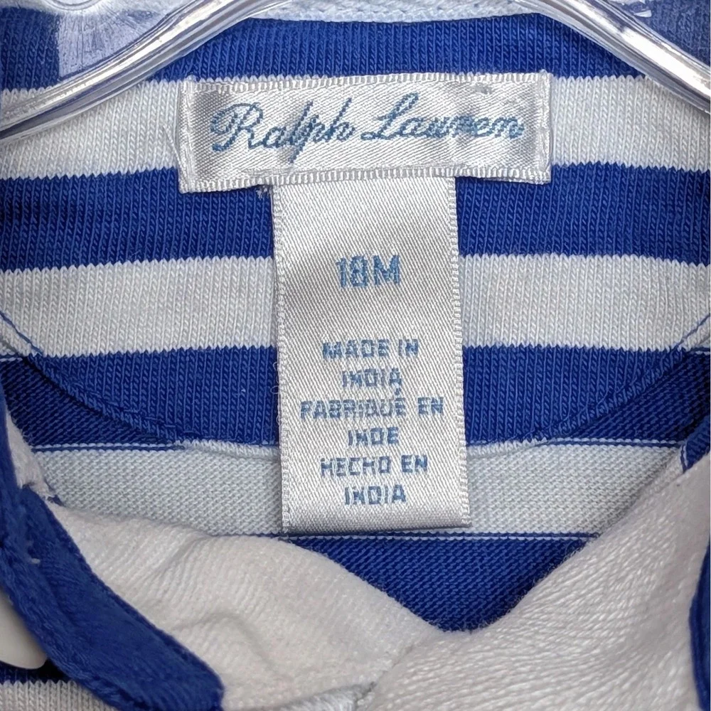Polo Ralph Lauren Yacht Club Striped Rugby Shirt Pony Logo Size 18 Months